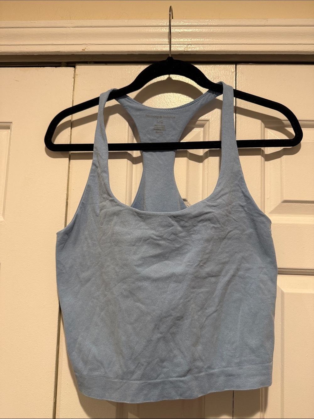 Racerback Crop Tank Top in Light Blue